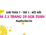 Bài 2.1 SGK Toán 7 tập 1 Kết nối tri thức